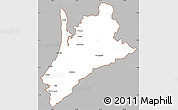 Gray Simple Map of Pedernales, cropped outside
