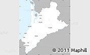 Gray Simple Map of Pedernales, single color outside