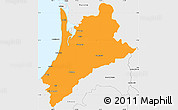 Political Simple Map of Pedernales, single color outside, borders and labels