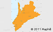 Political Simple Map of Pedernales, single color outside