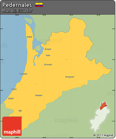 Savanna Style Simple Map of Pedernales, single color outside