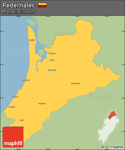 Savanna Style Simple Map of Pedernales, single color outside