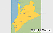Savanna Style Simple Map of Pedernales, single color outside