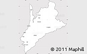Silver Style Simple Map of Pedernales, cropped outside