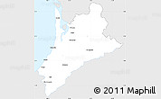 Silver Style Simple Map of Pedernales, single color outside