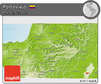 Physical 3D Map of Portoviejo