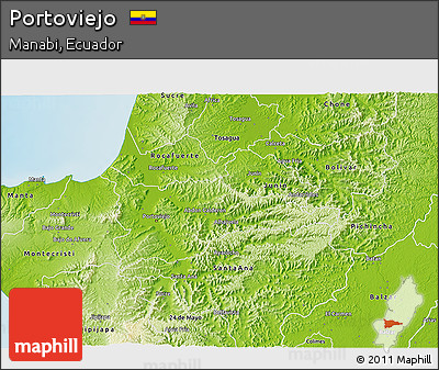 Physical 3D Map of Portoviejo