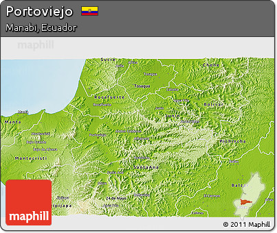 Physical 3D Map of Portoviejo