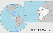 Gray Location Map of Portoviejo, highlighted country