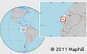 Gray Location Map of Portoviejo, highlighted parent region