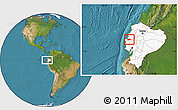 Satellite Location Map of Portoviejo, highlighted country