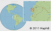 Savanna Style Location Map of Portoviejo, within the entire country