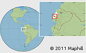 Savanna Style Location Map of Portoviejo, highlighted parent region, within the entire country