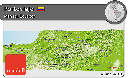 Physical Panoramic Map of Portoviejo
