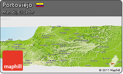 Physical Panoramic Map of Portoviejo