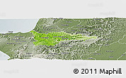 Physical Panoramic Map of Portoviejo, semi-desaturated