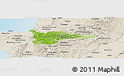 Physical Panoramic Map of Portoviejo, shaded relief outside