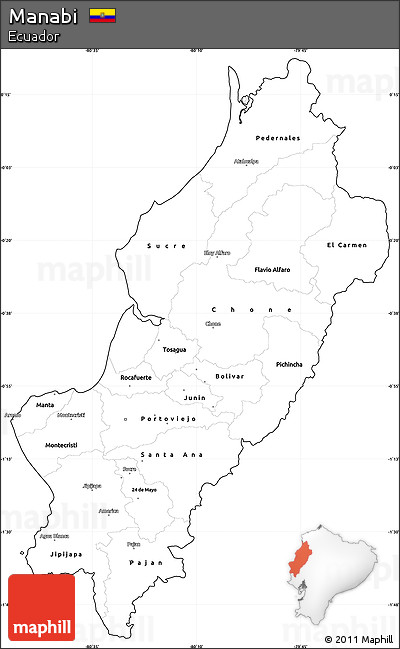 Blank Simple Map of Manabi, cropped outside