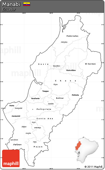 Blank Simple Map of Manabi, cropped outside