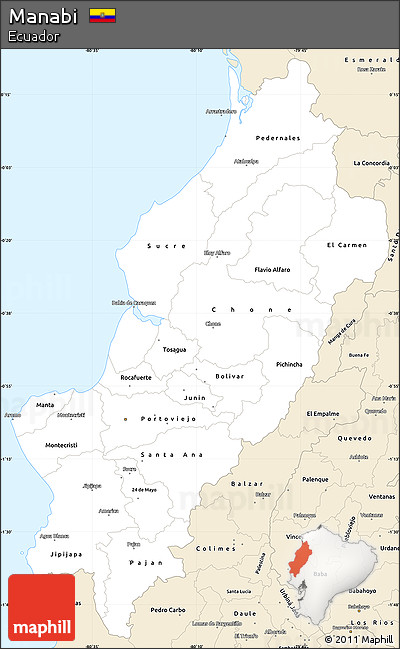 Classic Style Simple Map of Manabi