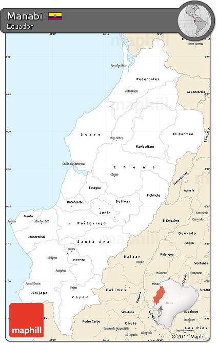 Classic Style Simple Map of Manabi
