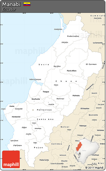 Classic Style Simple Map of Manabi