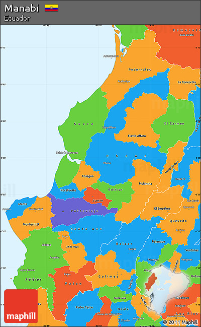 Political Simple Map of Manabi