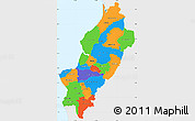 Political Simple Map of Manabi, single color outside