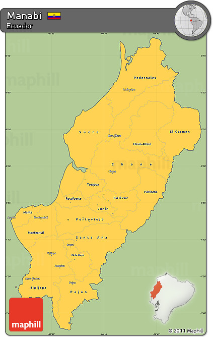 Savanna Style Simple Map of Manabi, cropped outside