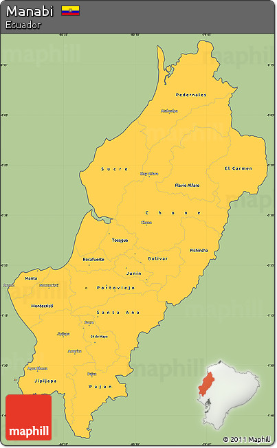 Savanna Style Simple Map of Manabi, cropped outside
