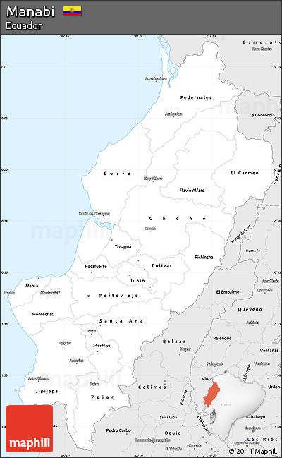Silver Style Simple Map of Manabi