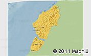 Savanna Style 3D Map of Sucre, single color outside