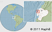 Savanna Style Location Map of Sucre, highlighted country, hill shading