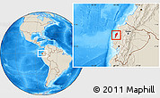 Shaded Relief Location Map of Sucre