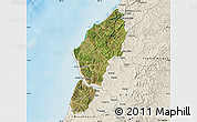 Satellite Map of Sucre, shaded relief outside