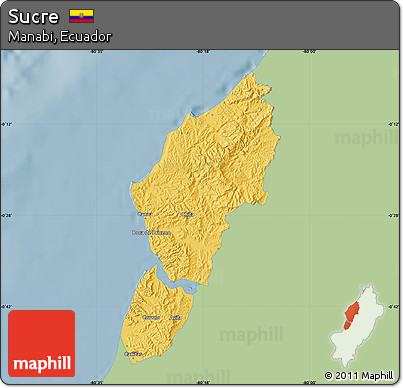 Savanna Style Map of Sucre, single color outside