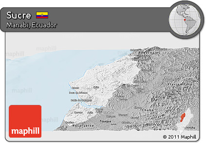 Gray Panoramic Map of Sucre