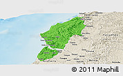 Political Panoramic Map of Sucre, shaded relief outside
