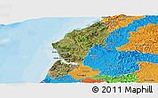 Satellite Panoramic Map of Sucre, political outside