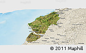 Satellite Panoramic Map of Sucre, shaded relief outside