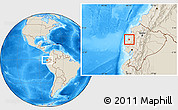 Shaded Relief Location Map of Tosagua