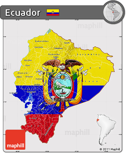 Flag Map of Ecuador, flag centered