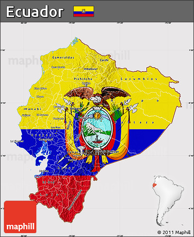 Flag Map of Ecuador, flag centered