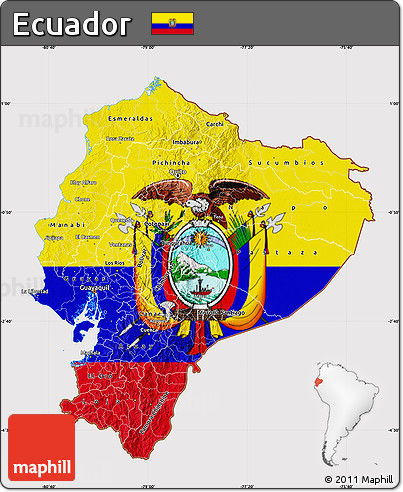 Flag Map of Ecuador, flag centered