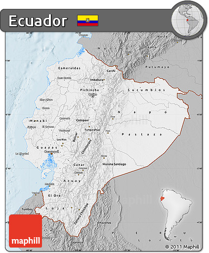 Gray Map of Ecuador
