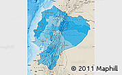 Political Shades Map of Ecuador, shaded relief outside