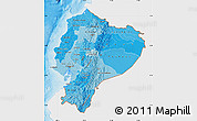 Political Shades Map of Ecuador, single color outside, shaded relief sea