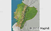 Satellite Map of Ecuador, lighten, semi-desaturated, land only