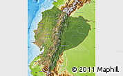 Satellite Map of Ecuador, physical outside