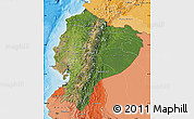 Satellite Map of Ecuador, political shades outside